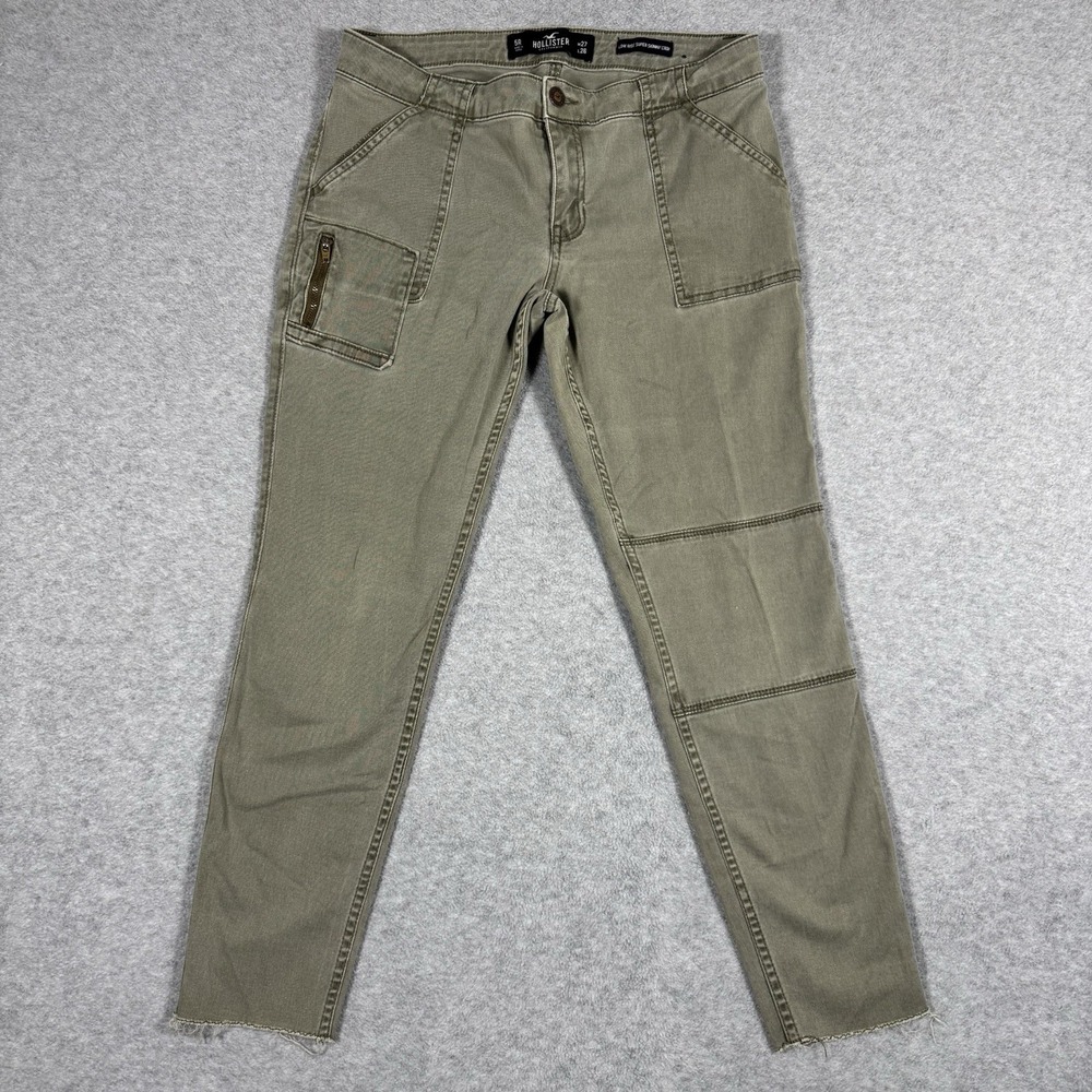 Hollister Women's Low Rise Super Skinny Crop Jeans 27 Utility Raw Hem